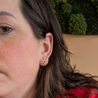 Oorbellen schroef RVS goud hart