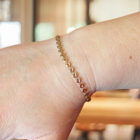 Armband RVS hart goudkleurig  17+4 cm