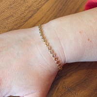 Armband RVS hart goudkleurig  17+5cm