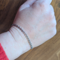 Armband RVS hart zilverkleurig  17+5cm