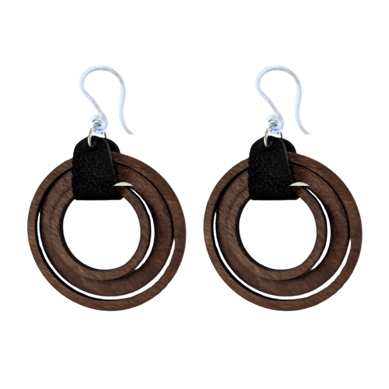 Allergievrije oorbellen hout Ebony 6,5 cm Allergievrije oorbellen hout Ebony 6,5 cm