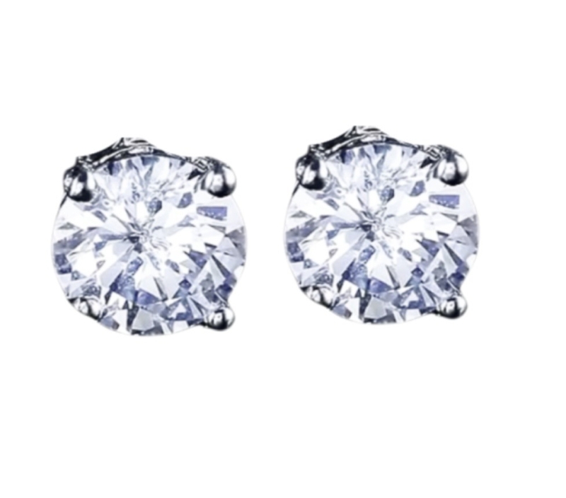 Magneet oorbellen strass 12 mm zilverkleur Magneet oorbellen strass 12 mm zilverkleur