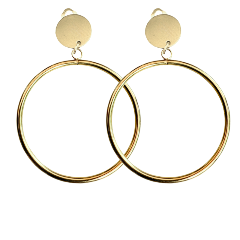 Clip oorringen goudkleur 7.5 cm Clip oorringen goudkleur 7.5 cm