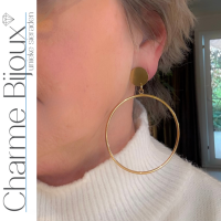 Clip oorringen goudkleur 7.5 cm