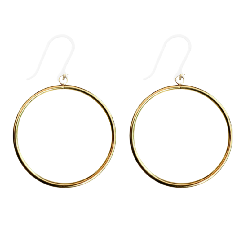 Allergievrije oorringen goudkleur 6.5 cm