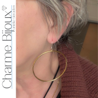 Allergievrije oorringen goudkleur 6.5 cm