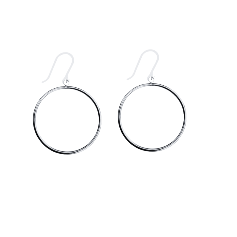 Allergievrij Oorringen zilverkleur 4.5 cm