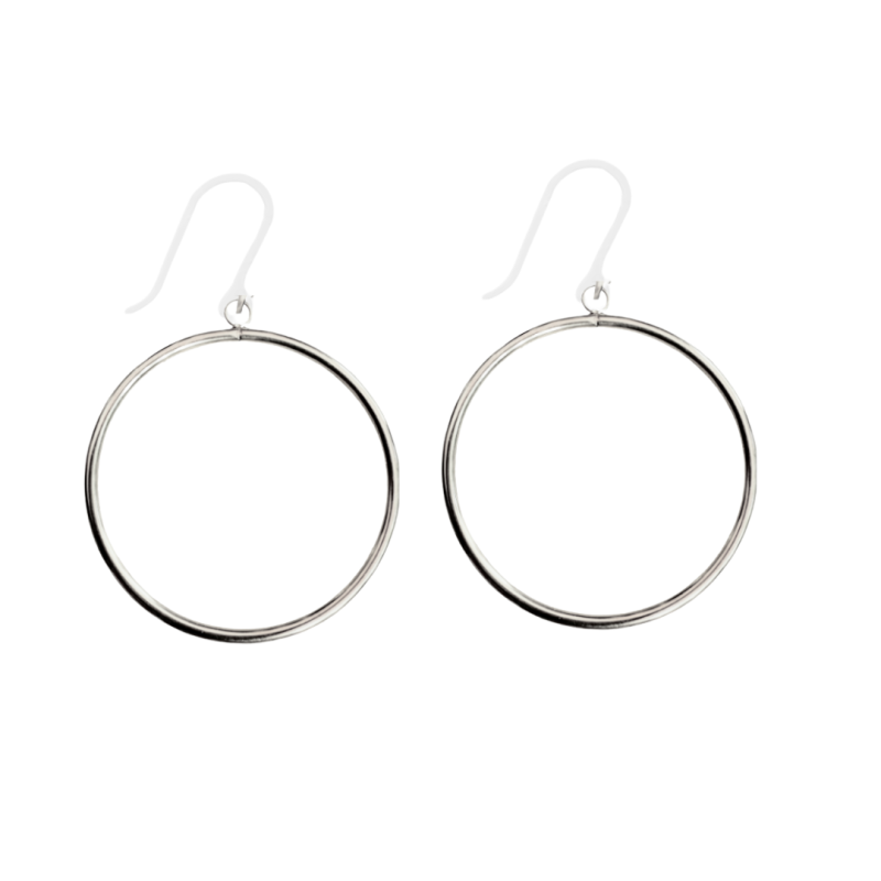 Allergievrij Oorringen zilverkleur 5.5 cm