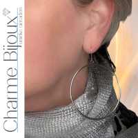 Allergievrij Oorringen zilverkleur 6.5 cm