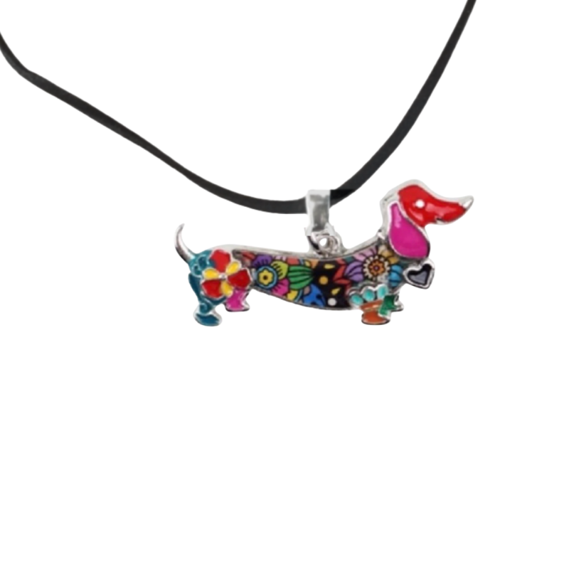 Ketting Teckel emaille rood