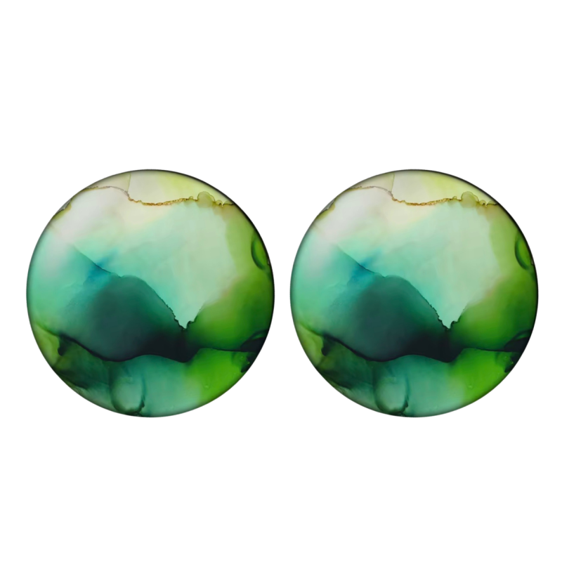 Clip oorbellen groen 2 cm