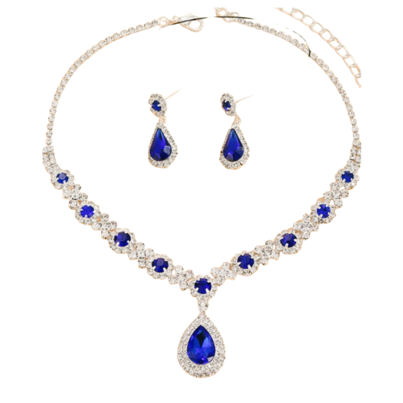 2-Delige bruidsset moretti blauw zilverkleur