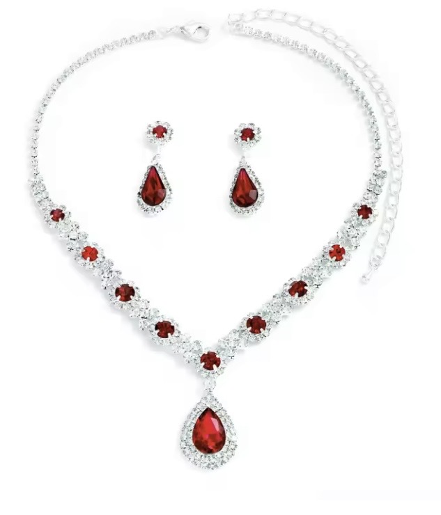 2-Delige trouwset moretti rood zilverkleur