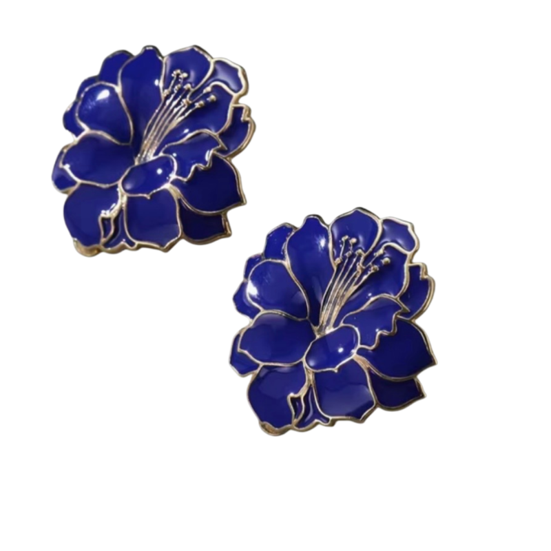 Clip oorbellen Blauwe lelie goudkleurig 3 cm Clip oorbellen Blauwe lelie goudkleurig 3 cm