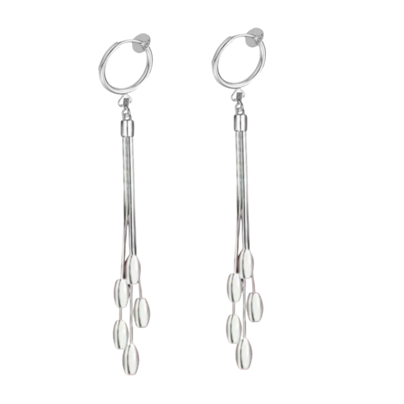 Klem oorbellen Jonty zilverkleur 9 cm