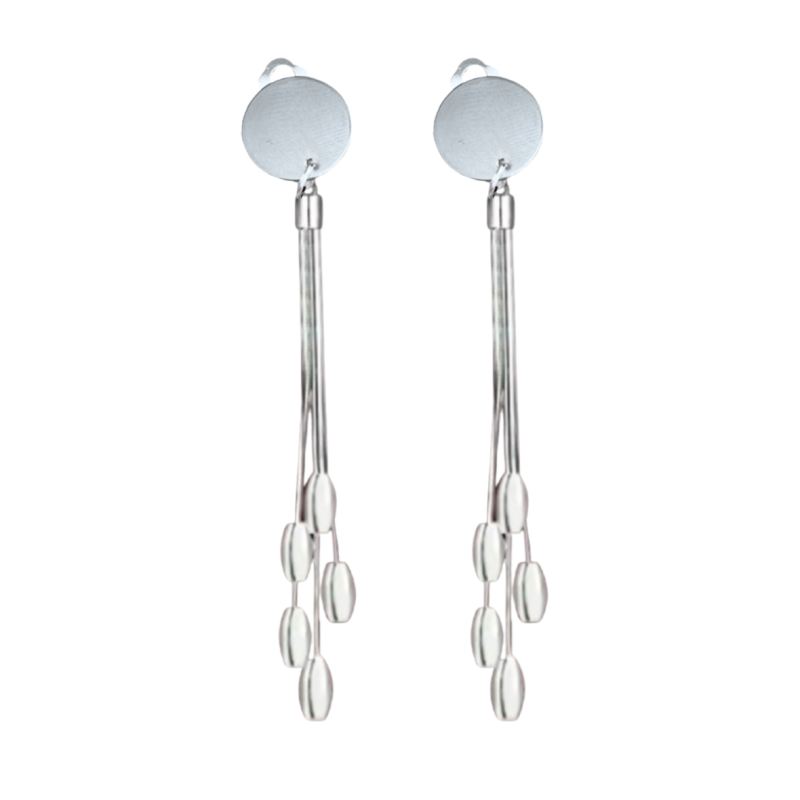 Clip oorbellen Jonty zilverkleur 9 cm