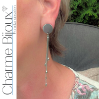 Clip oorbellen Jonty zilverkleur 9 cm