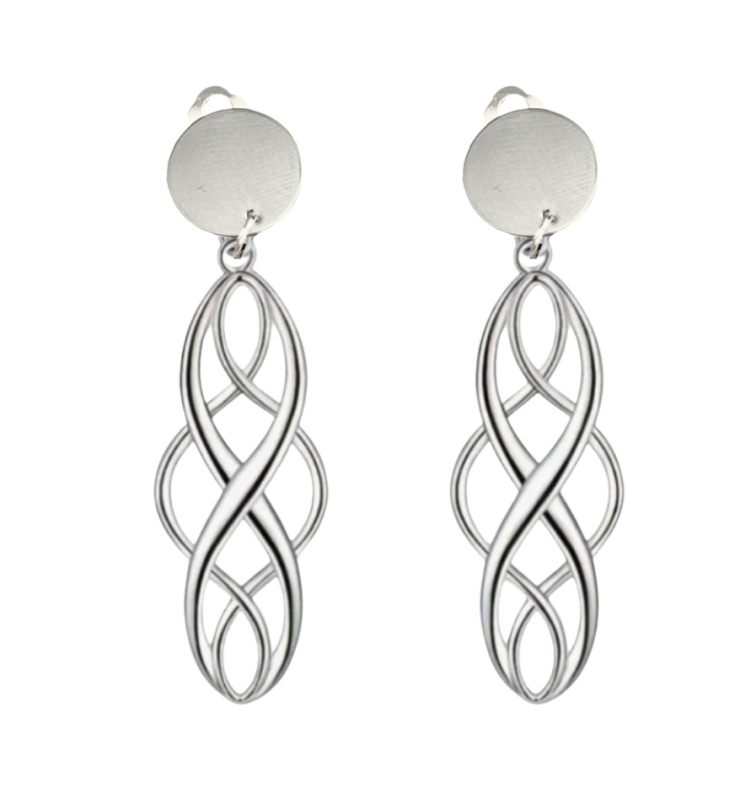 Clip oorbellen zilverkleur  Burano 4 cm