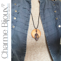 Ketting Bruin hout boomblad verstelbaar