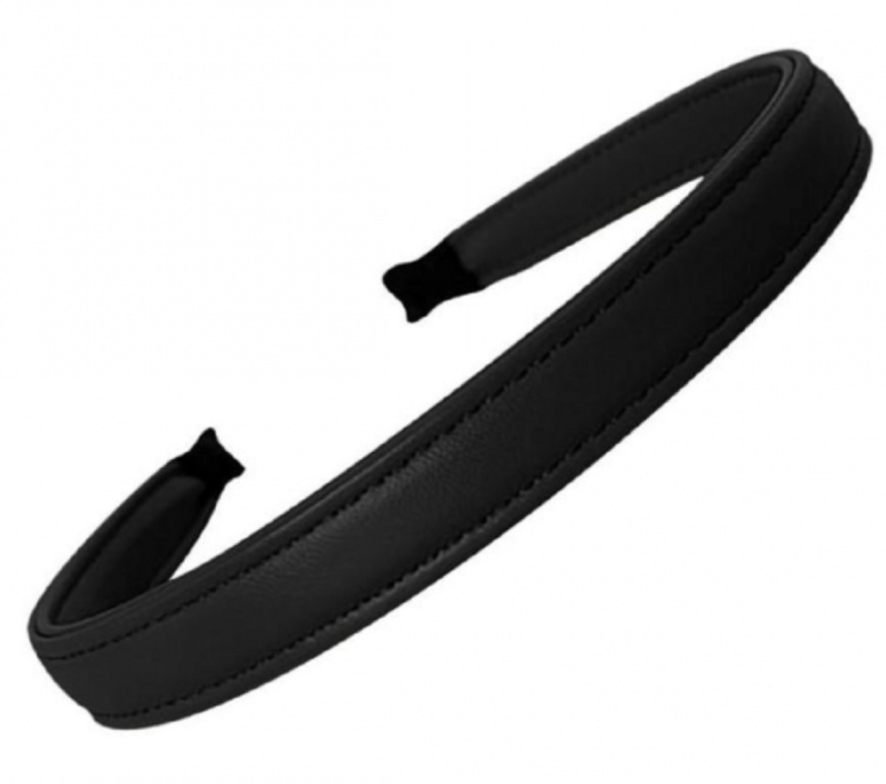 Haarband Leer Zwart 1.5 cm