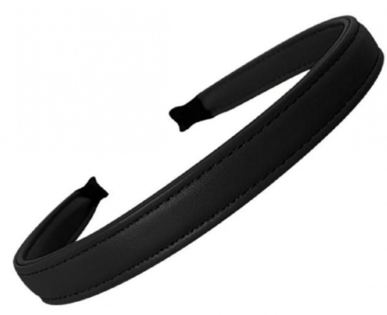 Haarband Leer Zwart 1.5 cm