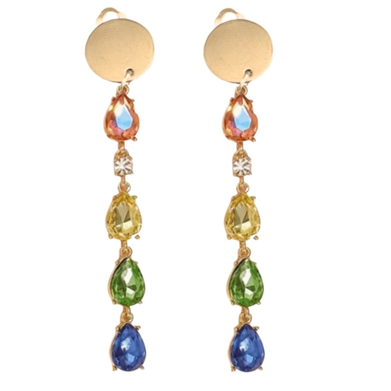 Clip oorbellen Luxe color goudkleur 10 cm