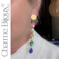 Clip oorbellen Luxe color goudkleur 10 cm