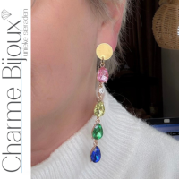 Clip oorbellen Luxe color goudkleur 10 cm