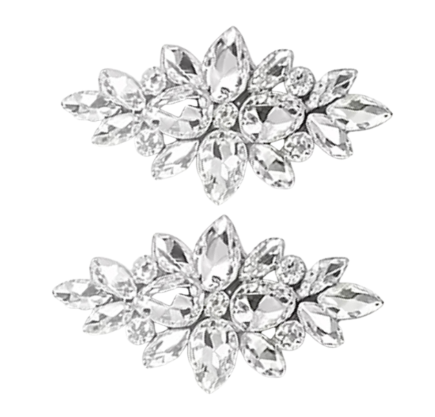 2 naai kleding applicatie strass zilverkleur