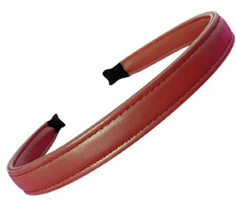 Haarband Leer Rood 1.5 cm