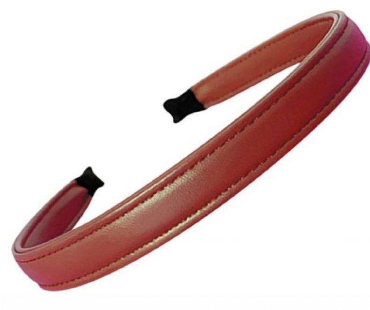 Haarband Leer Rood 1.5 cm