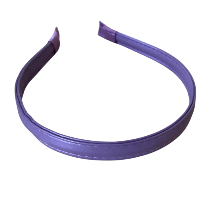 Haarband leer Paars  1.5 cm