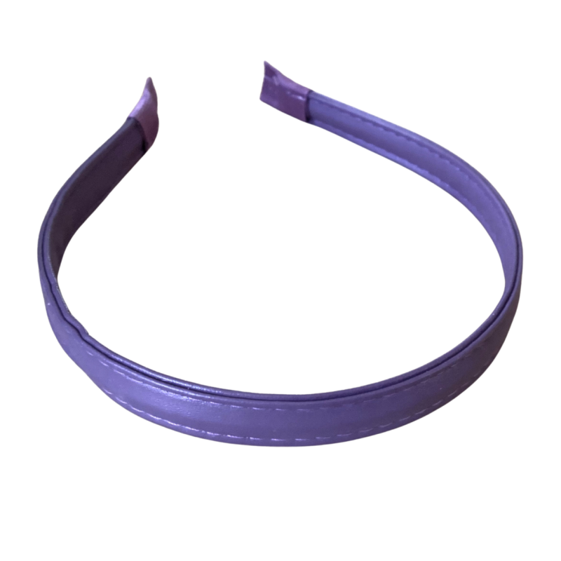 Haarband leer Paars  1.5 cm