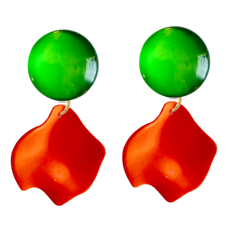 Clip oorbellen color blocking cyril 5 cm