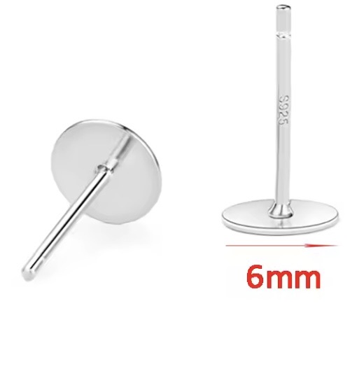 4 Oorbel stekers zilver 6 mm