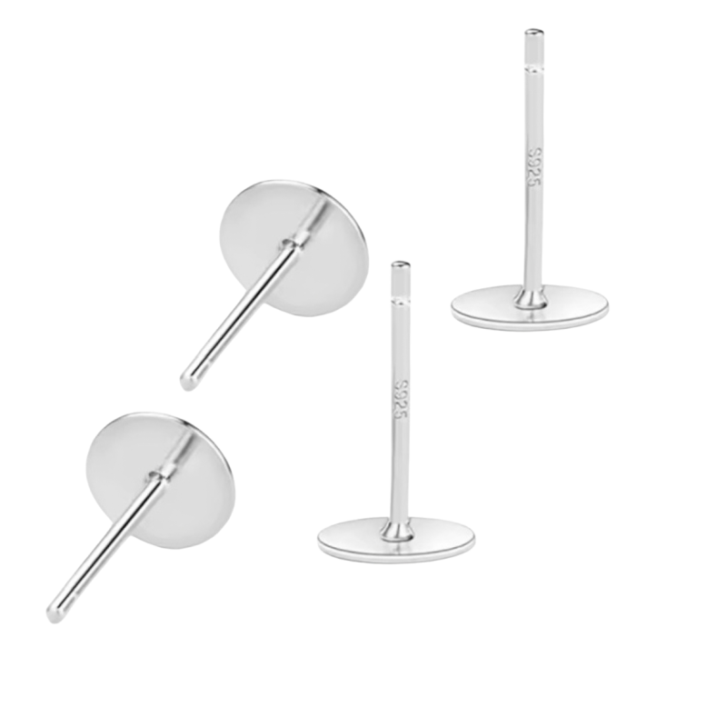 4 Oorbel stekers zilver 6 mm