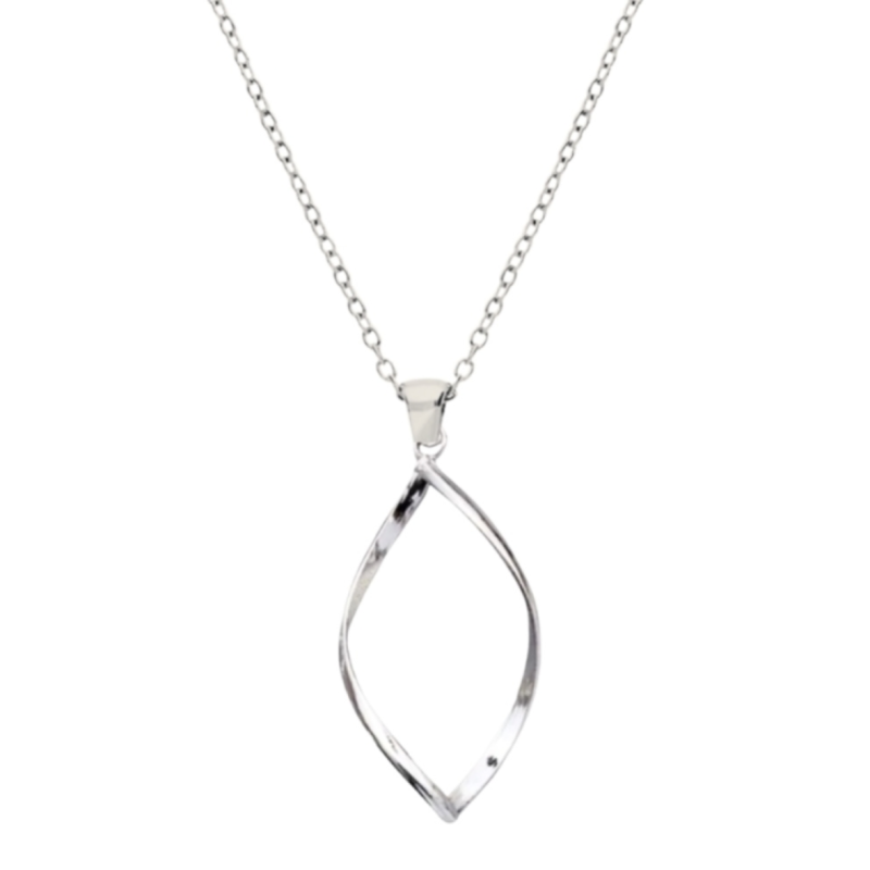 Ketting  Single Twist zilverkleur 45 cm