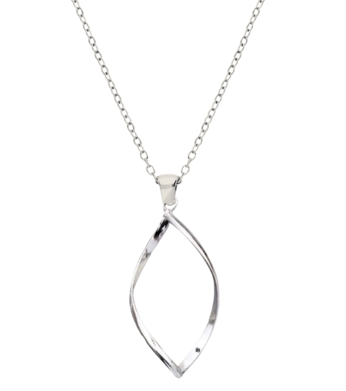 Ketting  Single Twist zilverkleur 45 cm