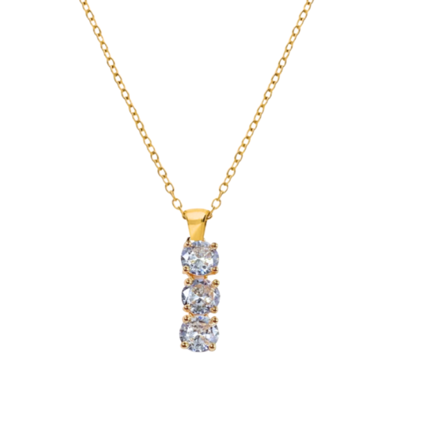 Ketting Zirkonia goudkleurig 45 cm