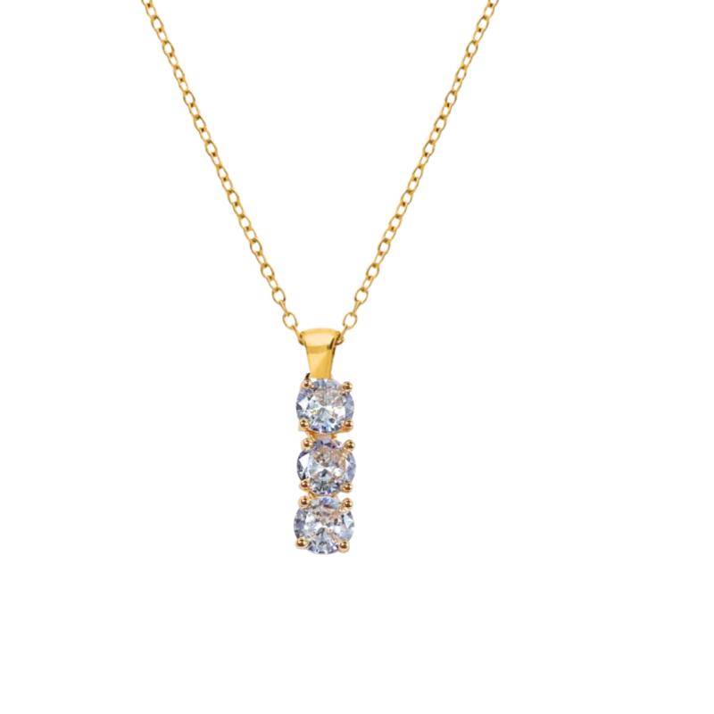 Ketting Zirkonia goudkleurig 45 cm