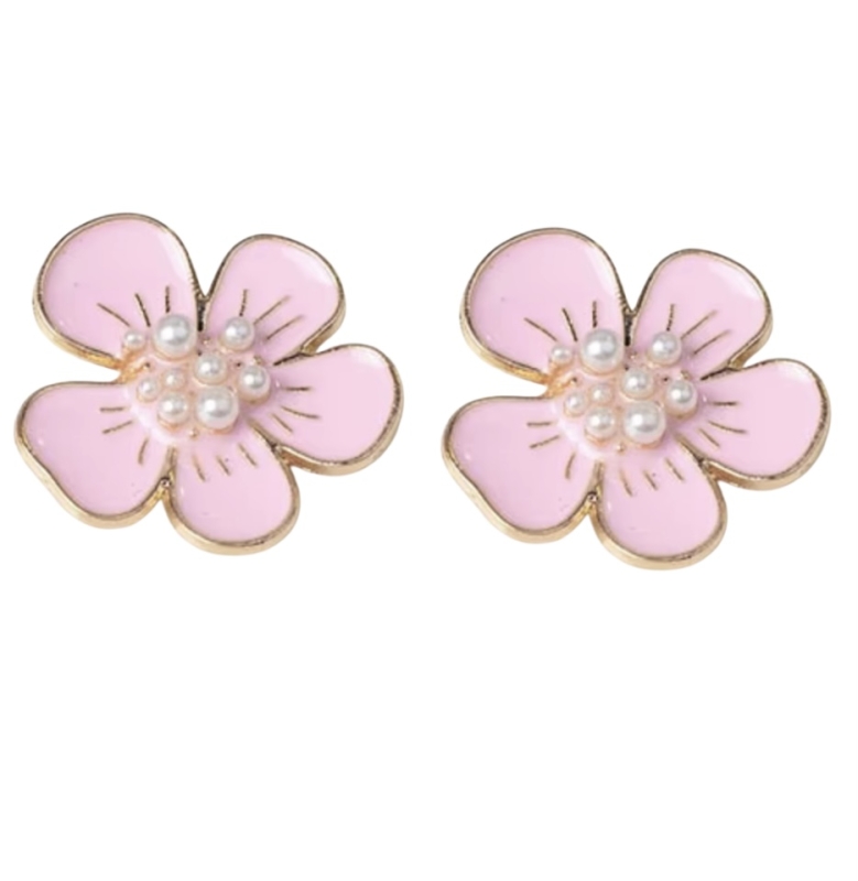 Schoenclips Malin roze wit en zwart