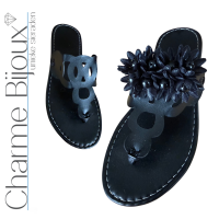 Slipper clipper Bloem recht zwart