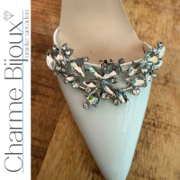 Schoen clips zilverkleur pump versiering