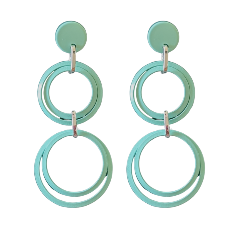 Oorbellen Luna mint groen zilverkleur