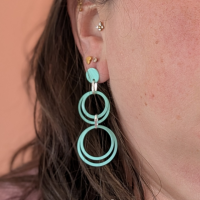 Oorbellen Luna mint groen zilverkleur