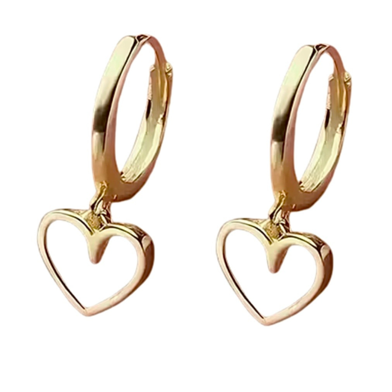 Oorringen  love heart RVS goudkleurig