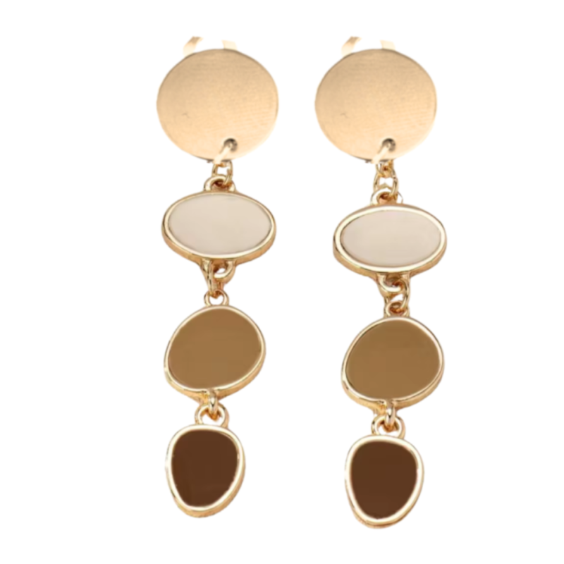 Clip oorbellen Belle bruin goud