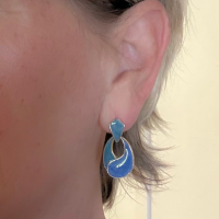 Oorbellen blauw goudkleurig