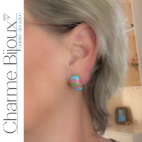 Clip oorbellen Alafina emaille multi goudkleur