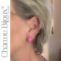 Clip oorbellen Alafina emaille roze goudkleur